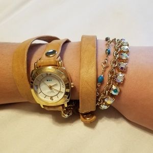 LaMer tan wrap watch